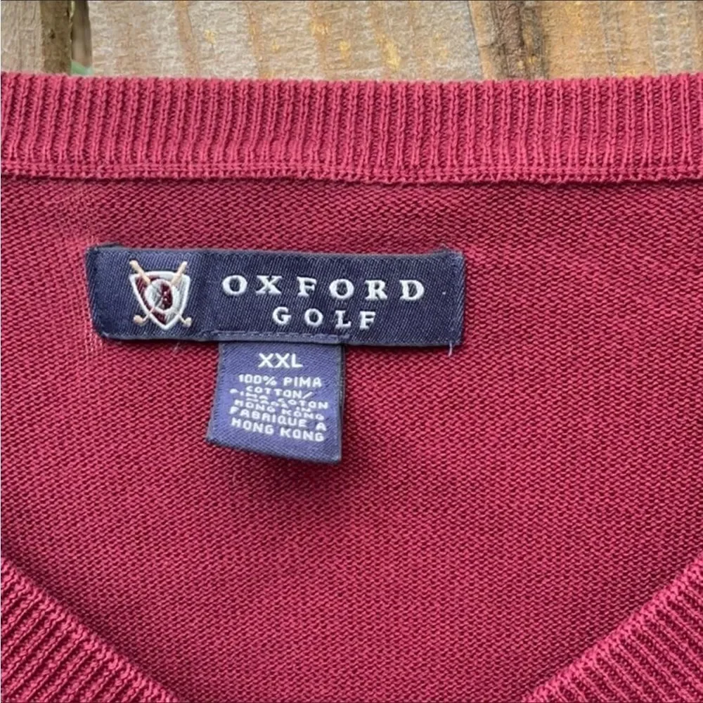 Take 50% OFF- Oxford Golf Burgundy V-neck Sweater, Size-XXL